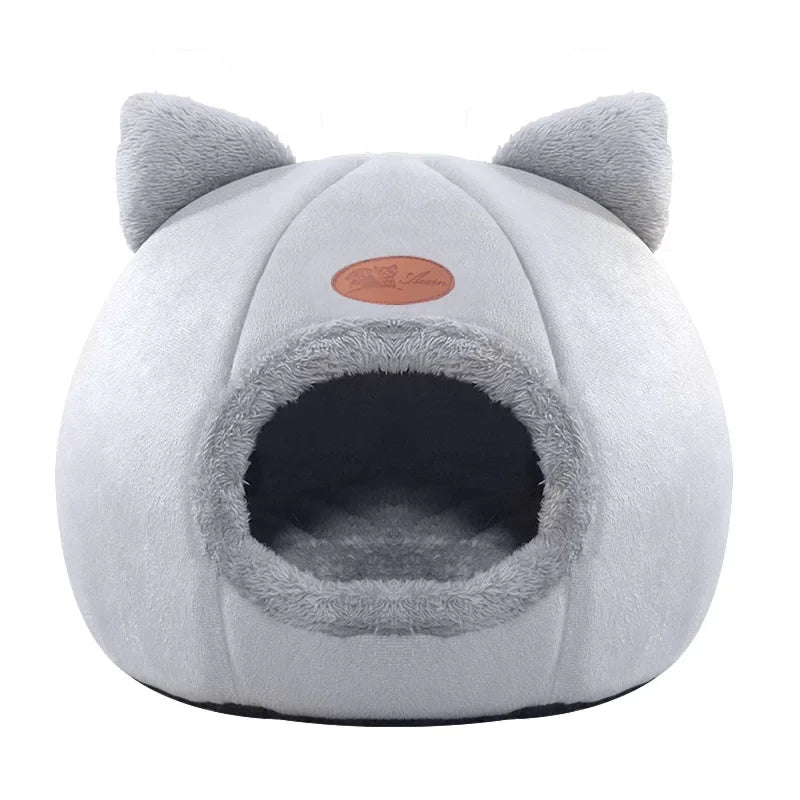 Deep Sleep Comfort Winter Cat Bed | Cozy Cave Nest Indoor | Small Dog House Pet Tent Mat Basket