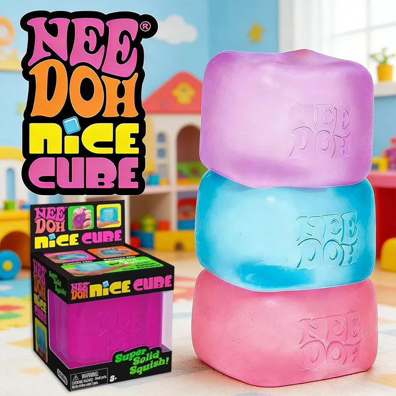 NeeDoh Nice Ice Squish Toy - Super Solid Cube Sensory Fidget Toy