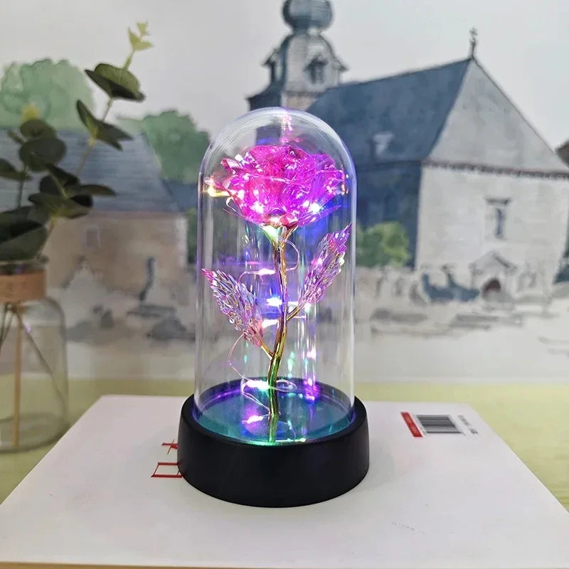 LED Eternal Rose Artificial Flower Gift for Valentine’s Day & Wedding Decor