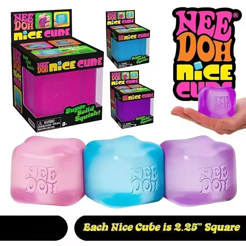 NeeDoh Nice Ice Squish Toy - Super Solid Cube Sensory Fidget Toy