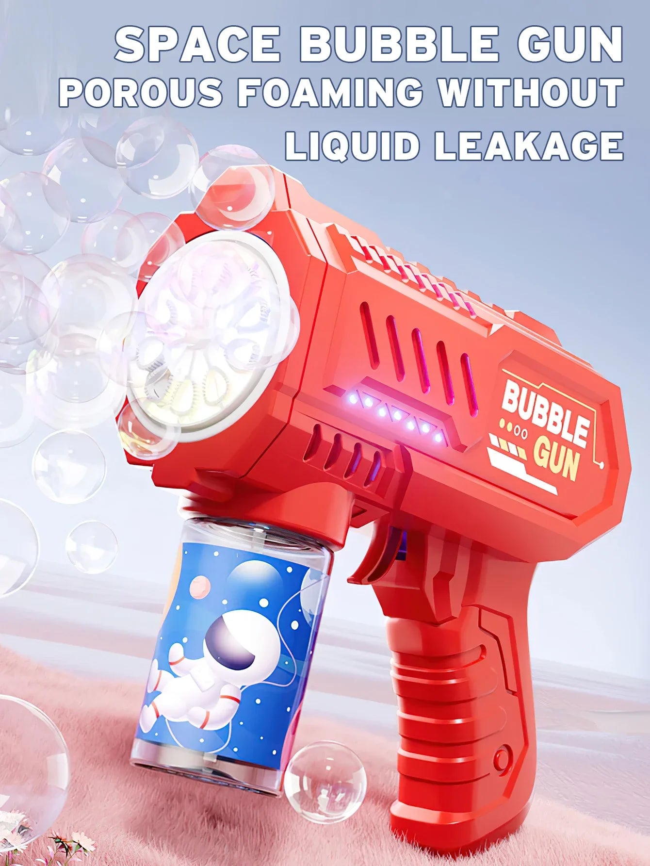 Automatic Rocket Bubble Blower Toy with Bubble Liquid for Kids