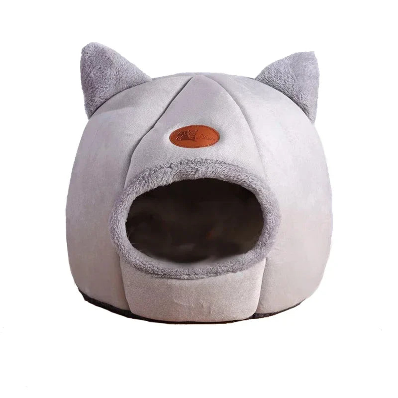 Deep Sleep Comfort Winter Cat Bed | Cozy Cave Nest Indoor | Small Dog House Pet Tent Mat Basket
