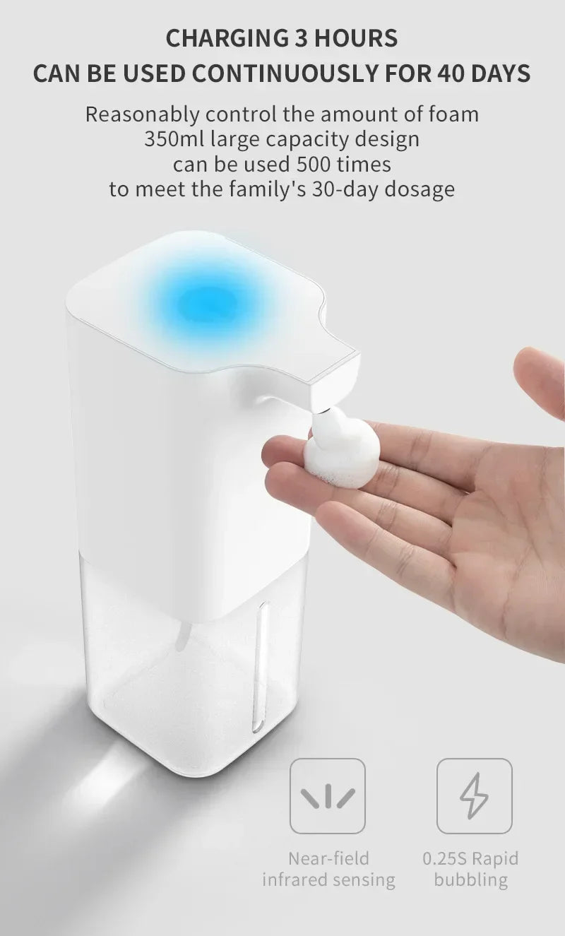 Automatic Foam Soap Dispenser with Infrared Sensor | USB Rechargeable Touchless Hand Sanitizer for Bathroom & Kitchen 🧼🚿
