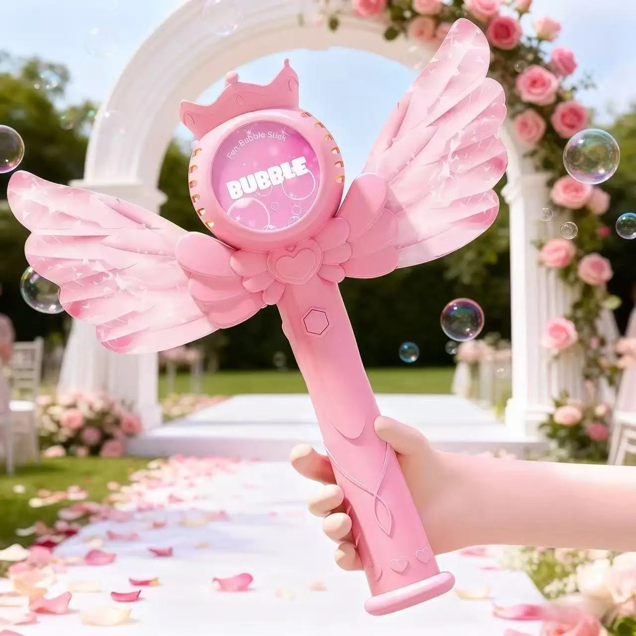 ✨ Electric Angel Bubble Wand | Automatic Light & Sound Bubble Gun 🧚‍♀️
