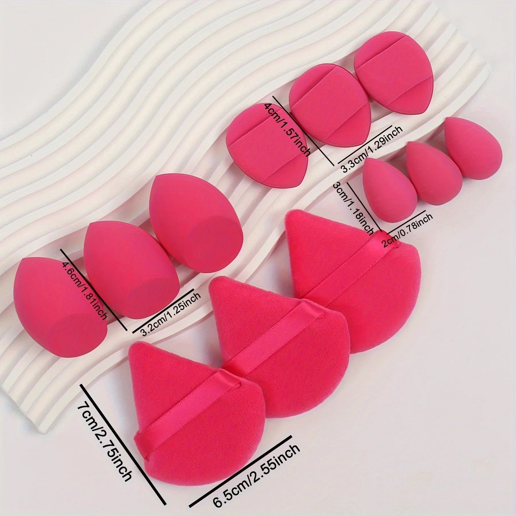 12-Piece Makeup Sponge & Powder Puff Set for Foundation & Loose Powder