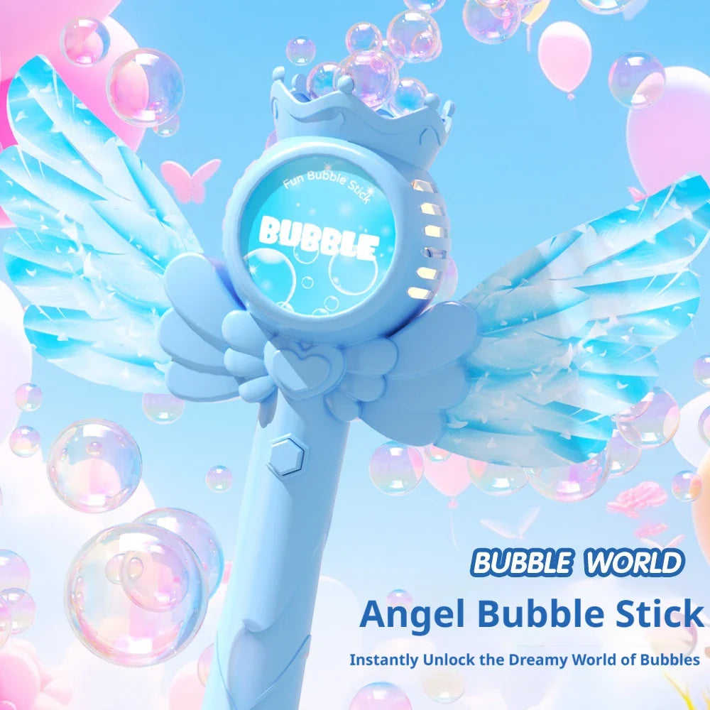 ✨ Electric Angel Bubble Wand | Automatic Light & Sound Bubble Gun 🧚‍♀️