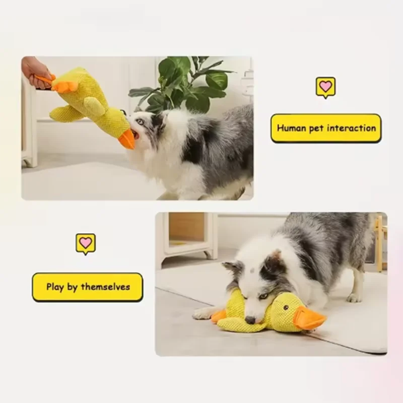 Interactive Plush Stomping Duck Dog Toy for Chewing & Play