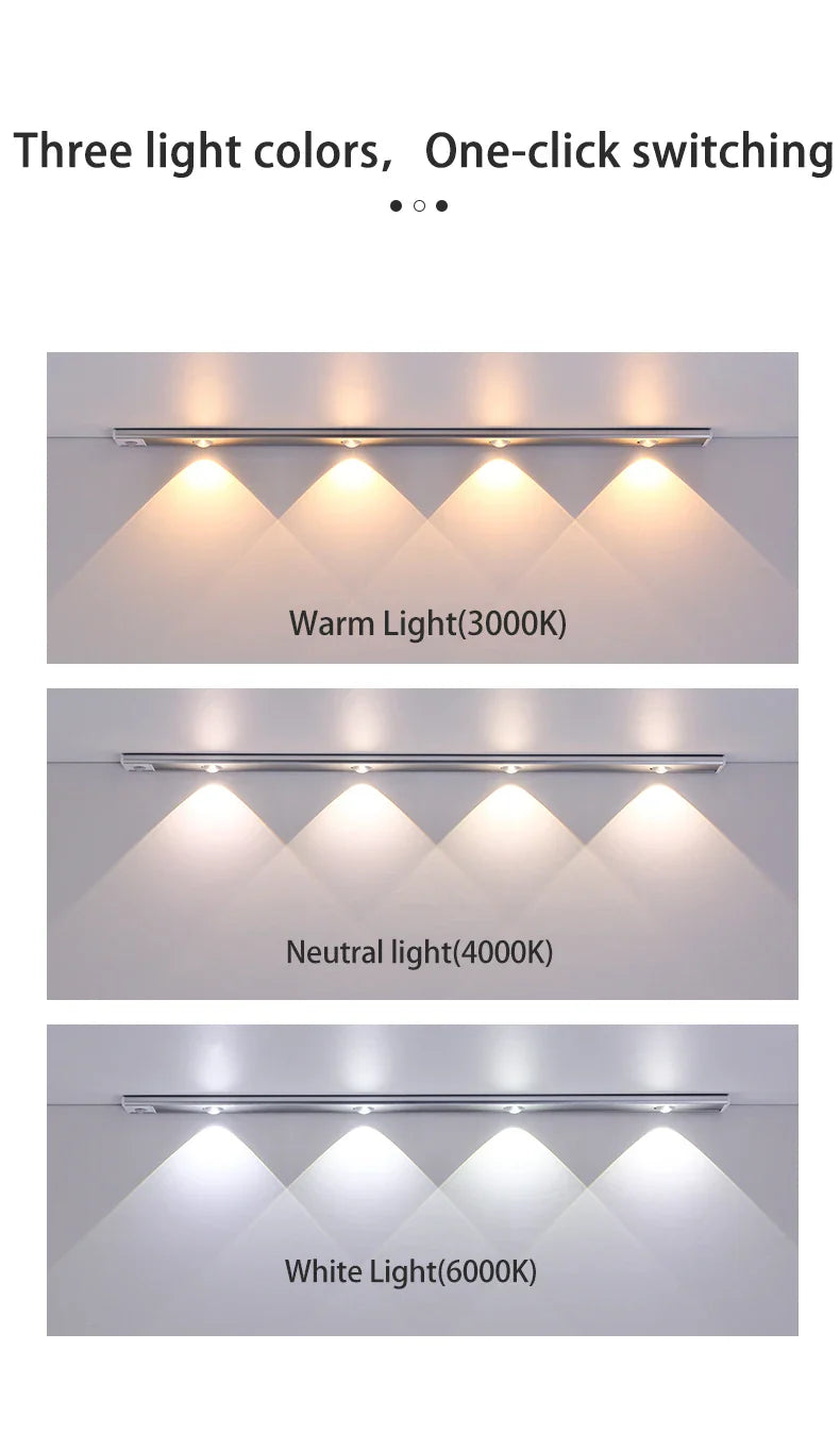 Cabinet Light USB Rechargeable Motion Sensor Ultra-Thin Night Light for Kitchen Wardrobe Cabinet | 20CM / 30CM / 40CM / 50CM LED Strip Light