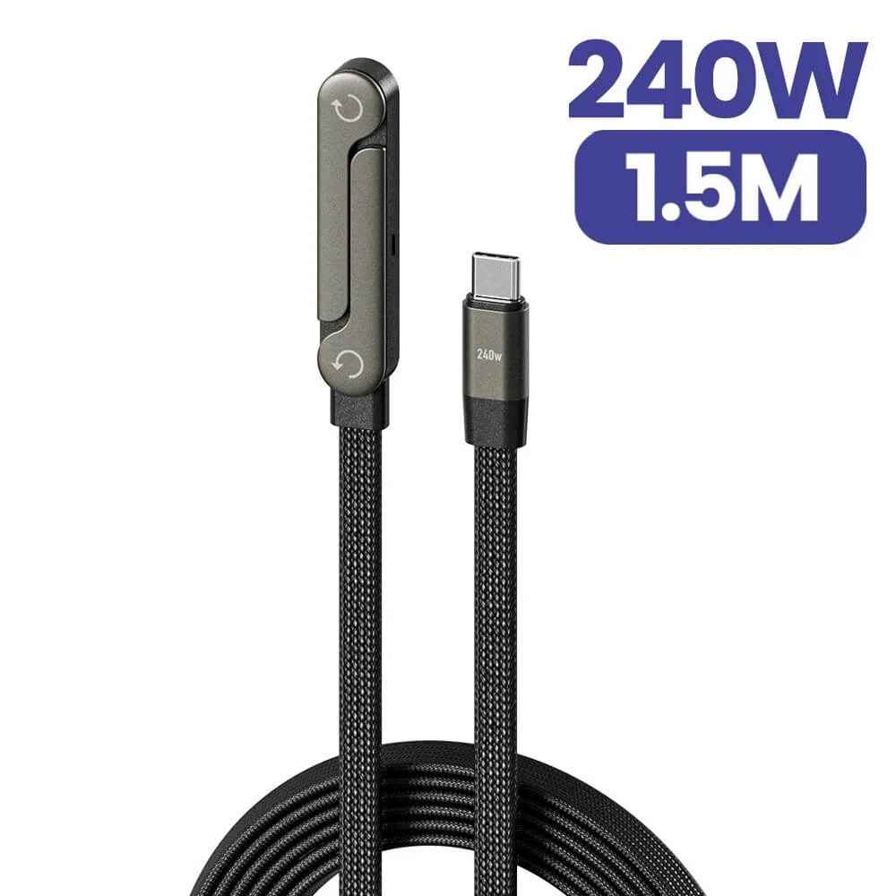 2-in-1 Invisible Foldable Stand & 240W Fast Charging Cable