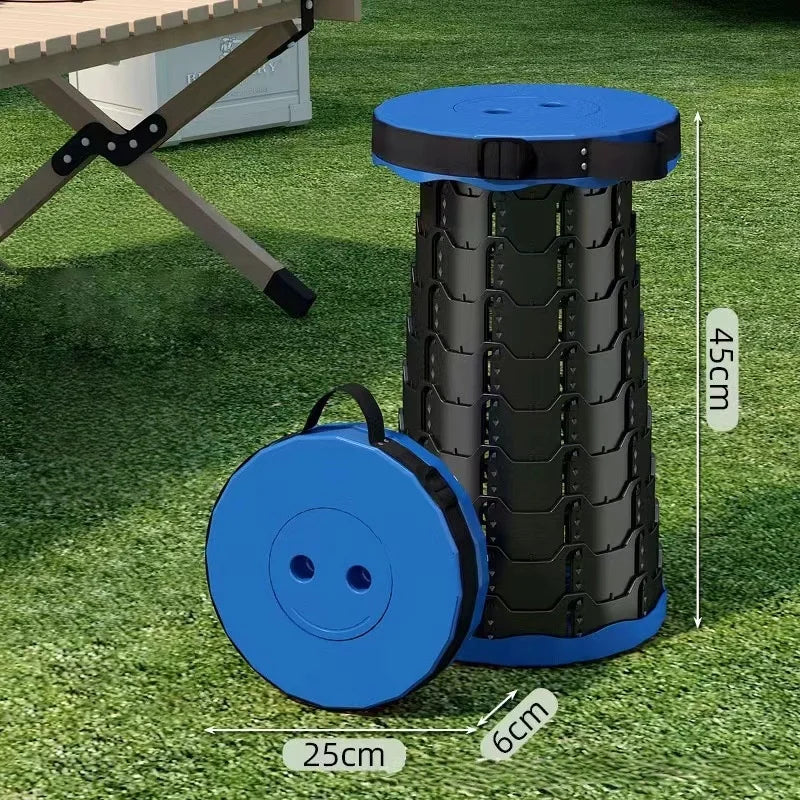 Portable Telescopic Folding Stool for Camping, Fishing & Outdoor Travel